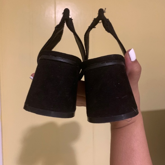 Pointed black suede slingback mules - Picture 4 of 4